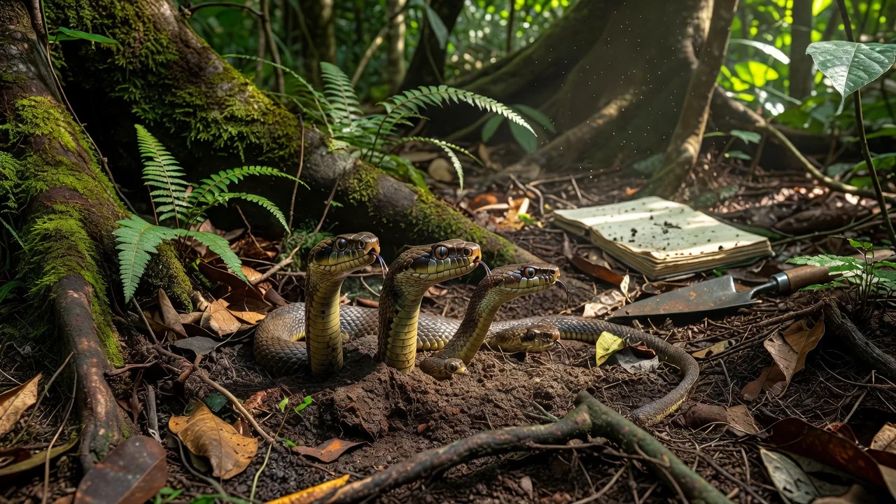 As cobras-de-duas-cabeças estão brotando do chão