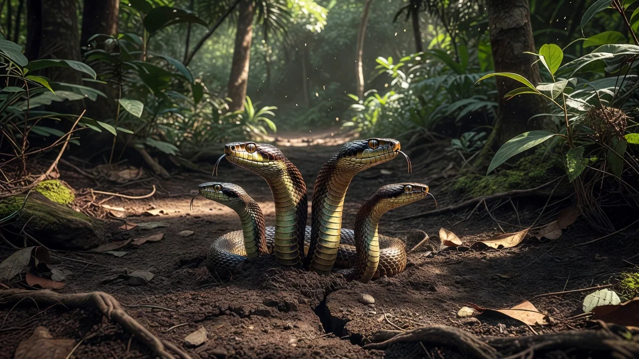 As cobras-de-duas-cabeças estão brotando do chão